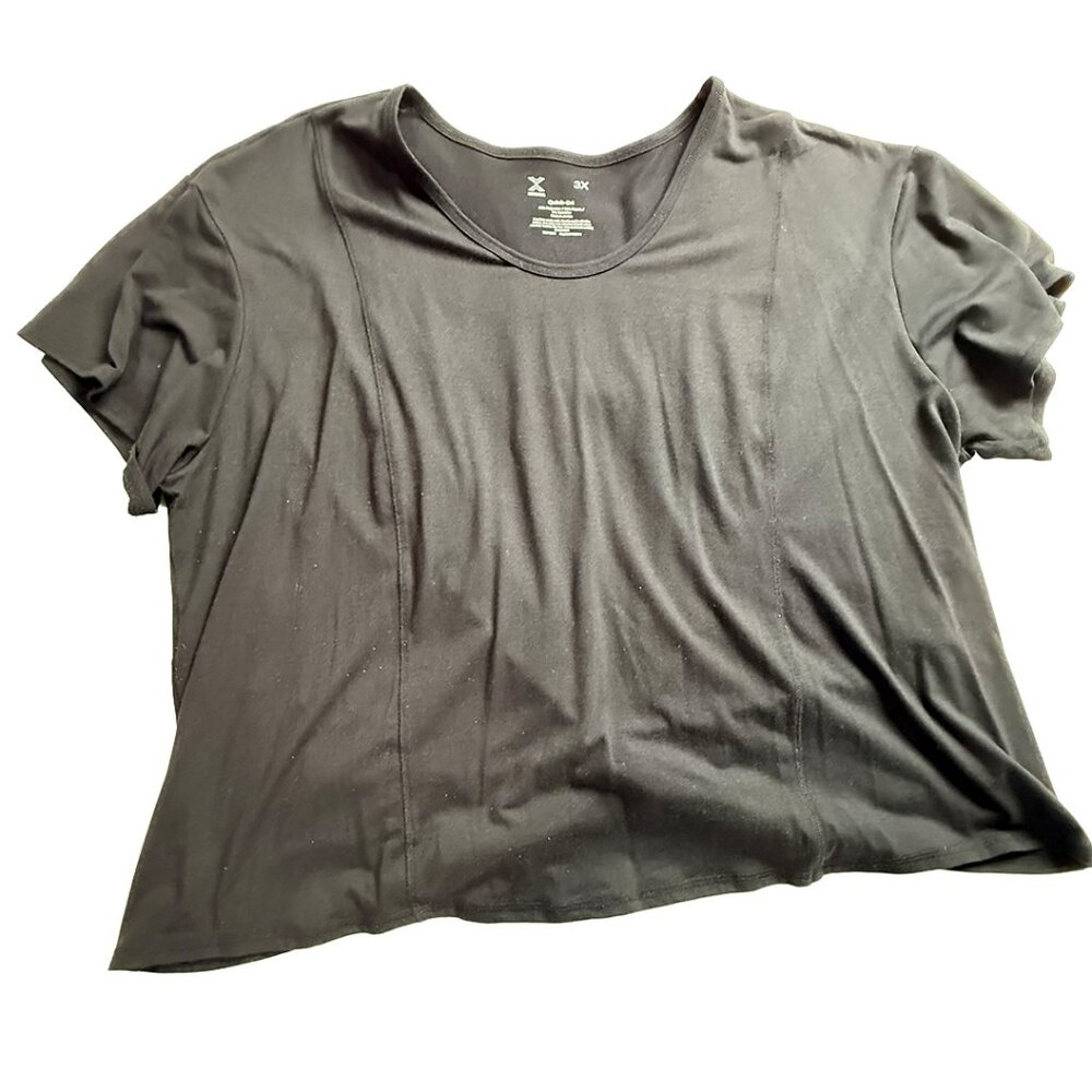 Xersion 3X Black Womens Workout Top with Twisted Back